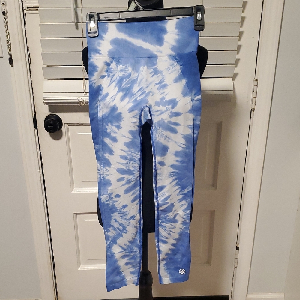 Tory Sport Kids Blue and White Swirl Leggings